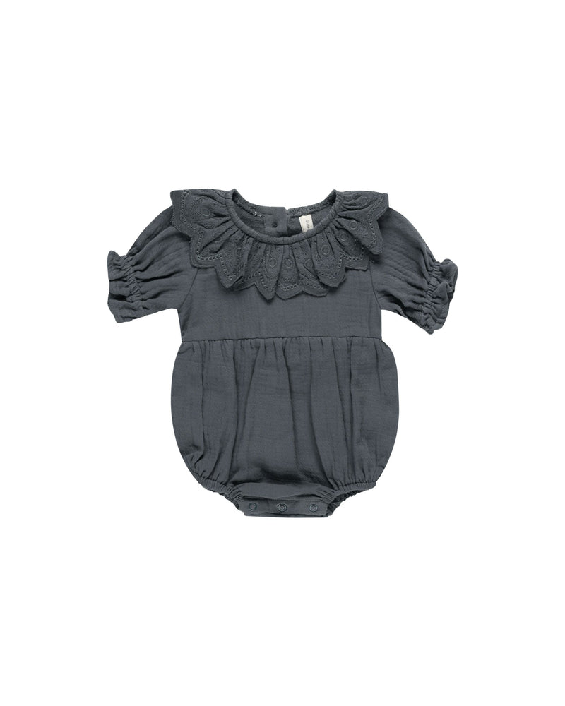 Quincy Mae - Indigo Collared Romper