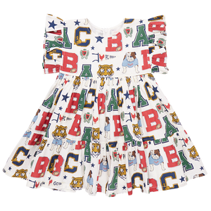 Pink Chicken - Girls Kit Dress - Varsity Letters