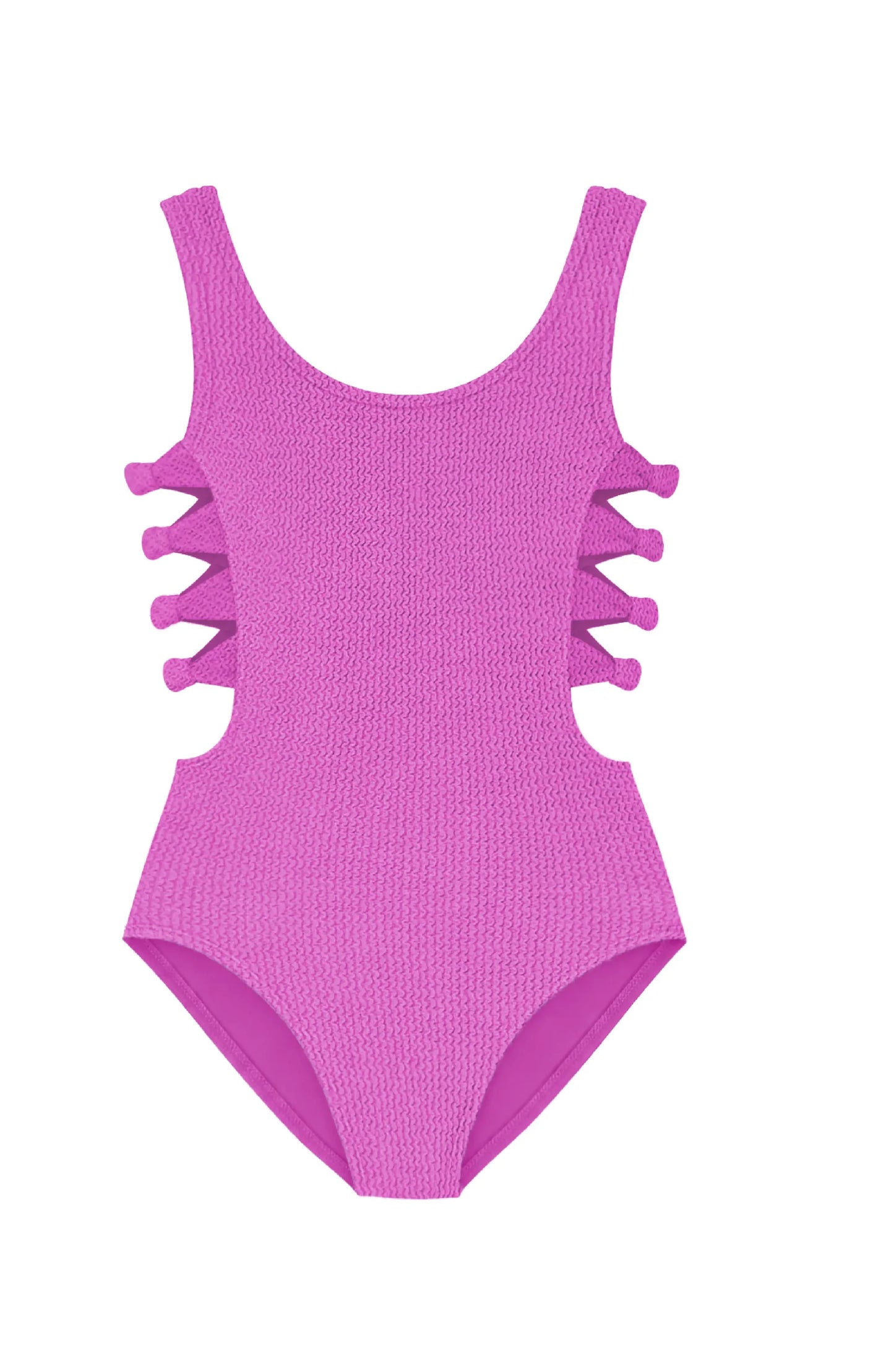 Orchid Layla Crinkle Bow Side Cutout One Piece Swimsuit