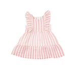 Angel Dear - Pink Stripe Picot Trim Edged Dress