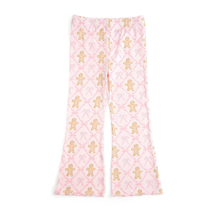 Gingerbread Bow Trellis Christmas Flare legging