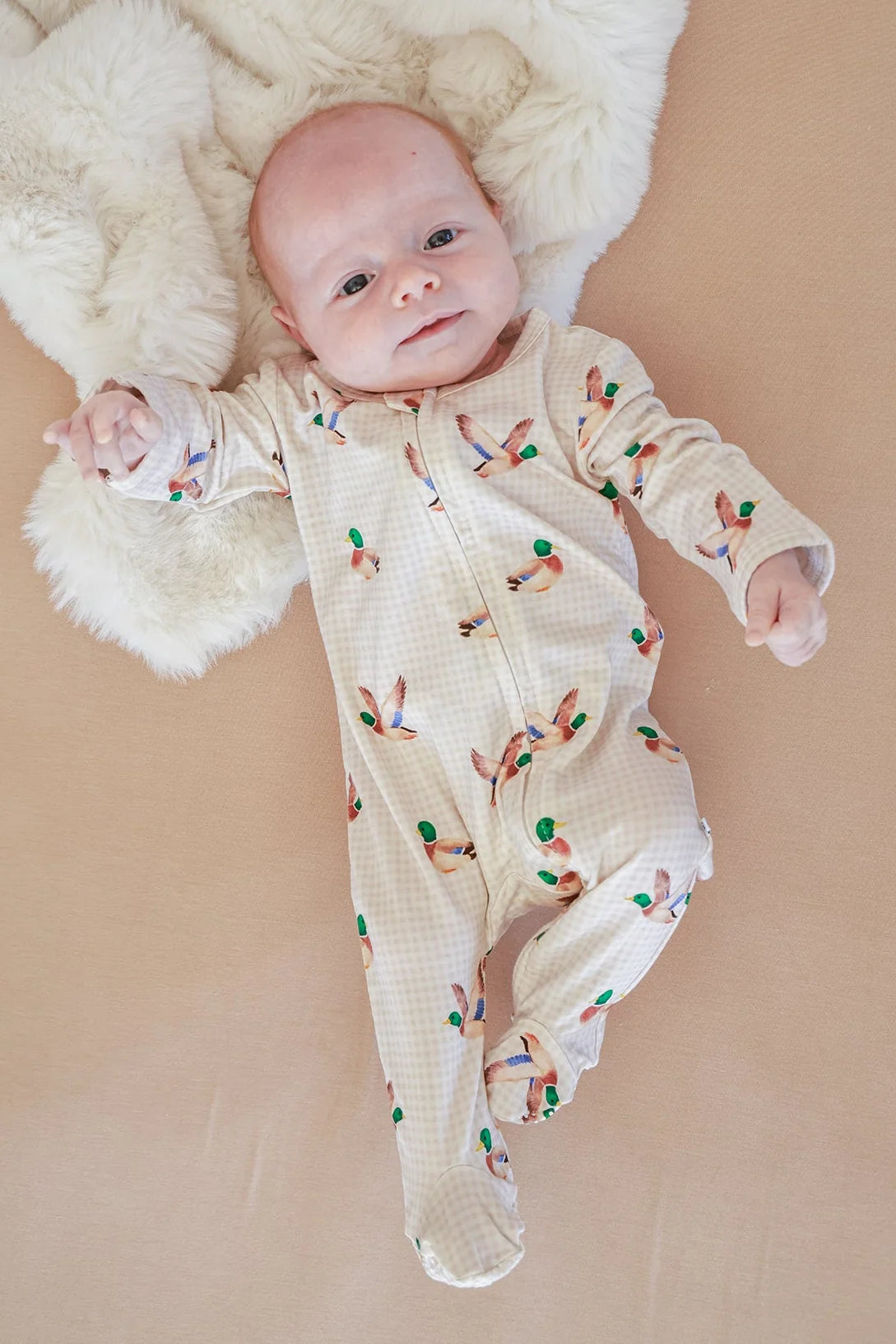 Little Mallard Bamboo Zipper Footie
