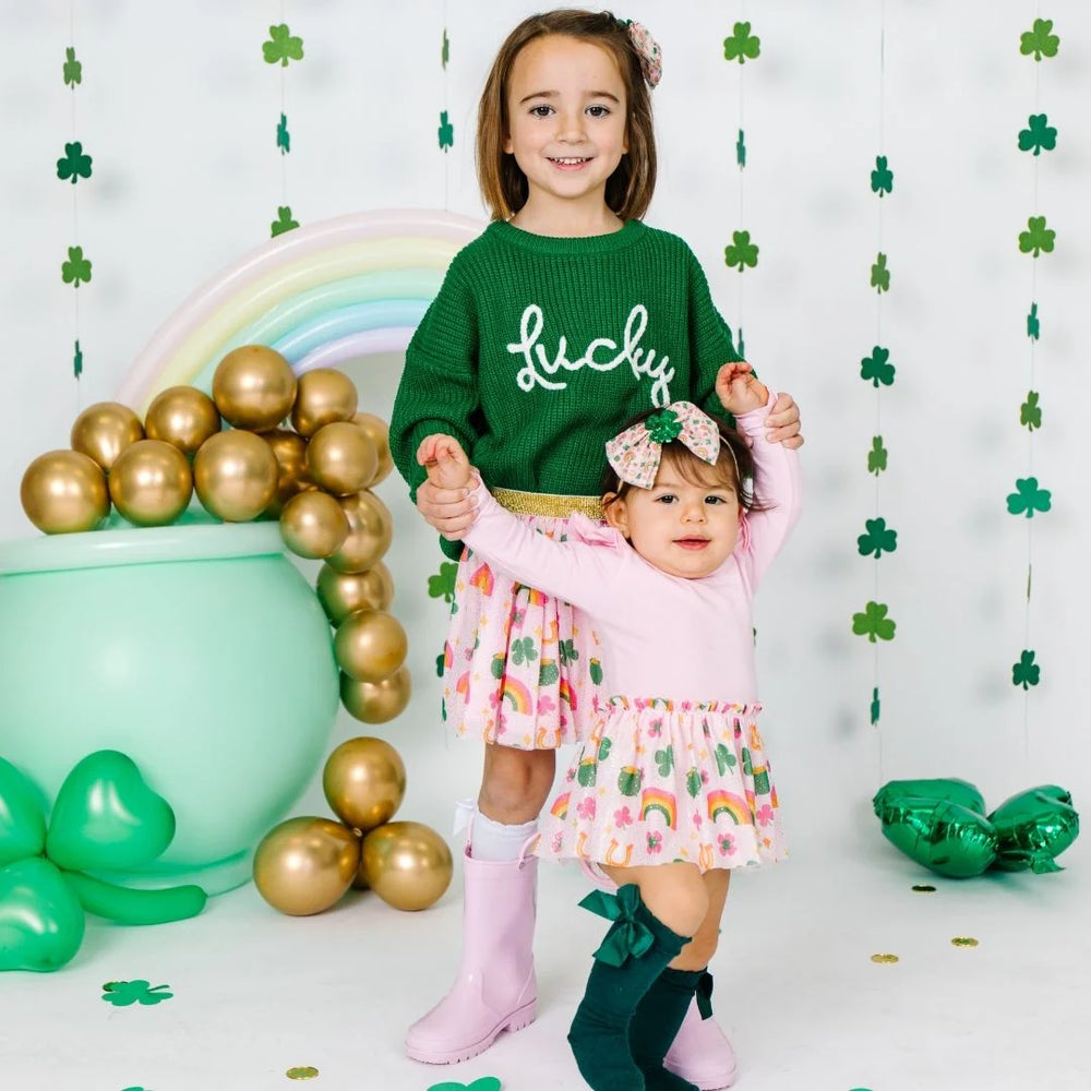 
            
                Load image into Gallery viewer, Sweet Wink - Lucky Doodle St. Patrick&amp;#39;s Day Long Sleeve Tutu Bodysuit
            
        