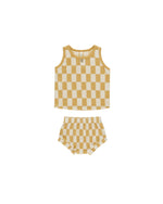 Rylee & Cru - Marigold Check Baby Tank Set