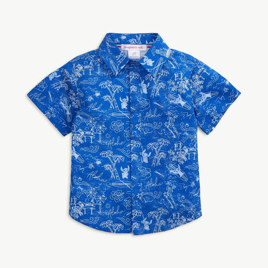 Magnetic Me - Lilo + Stitch Cotton Poplin Magnetic Camp Shirt