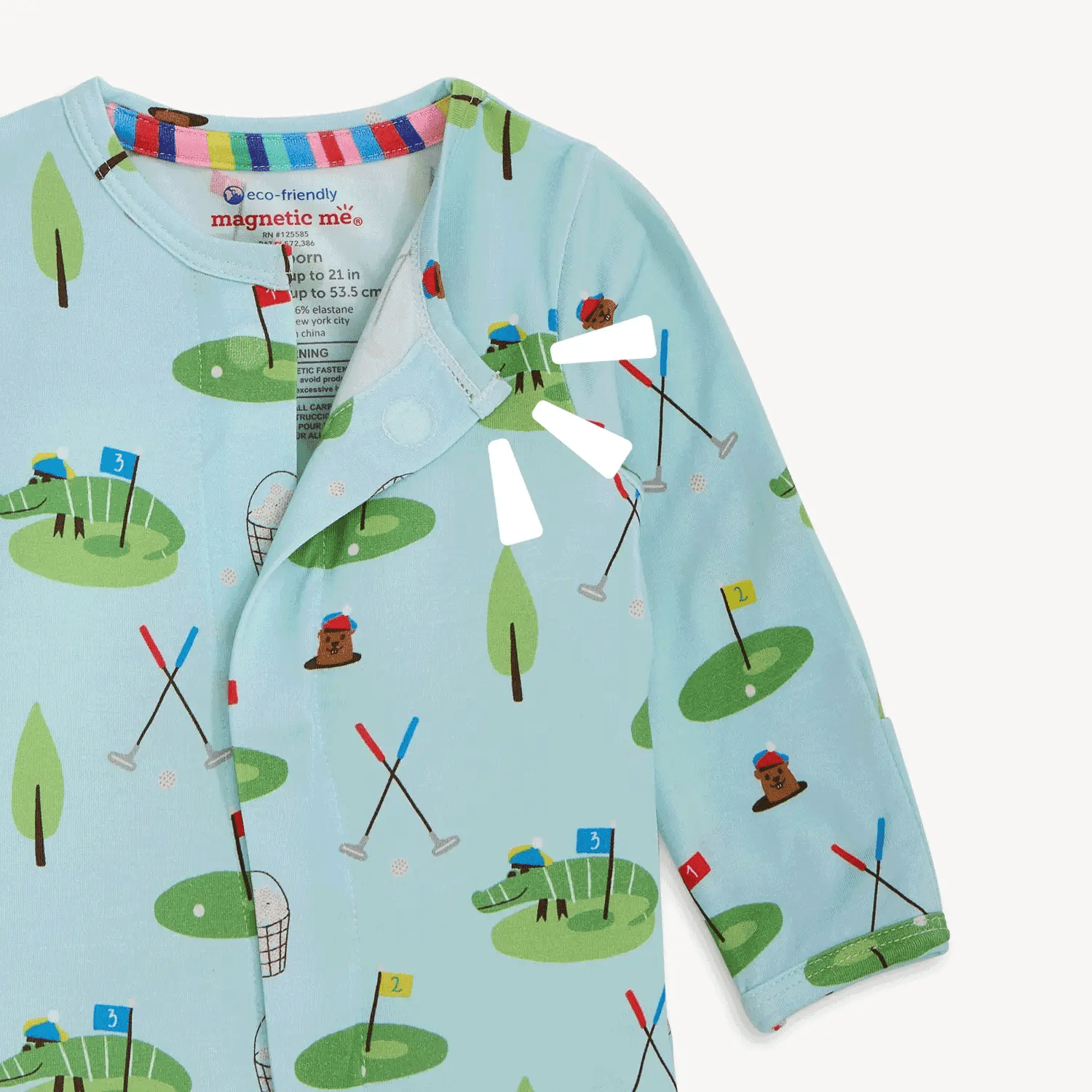 Magnetic Me Gopher It Modal Magnetic Footie with playful gopher print, soft modal fabric, and magnetic closures for easy dressing.