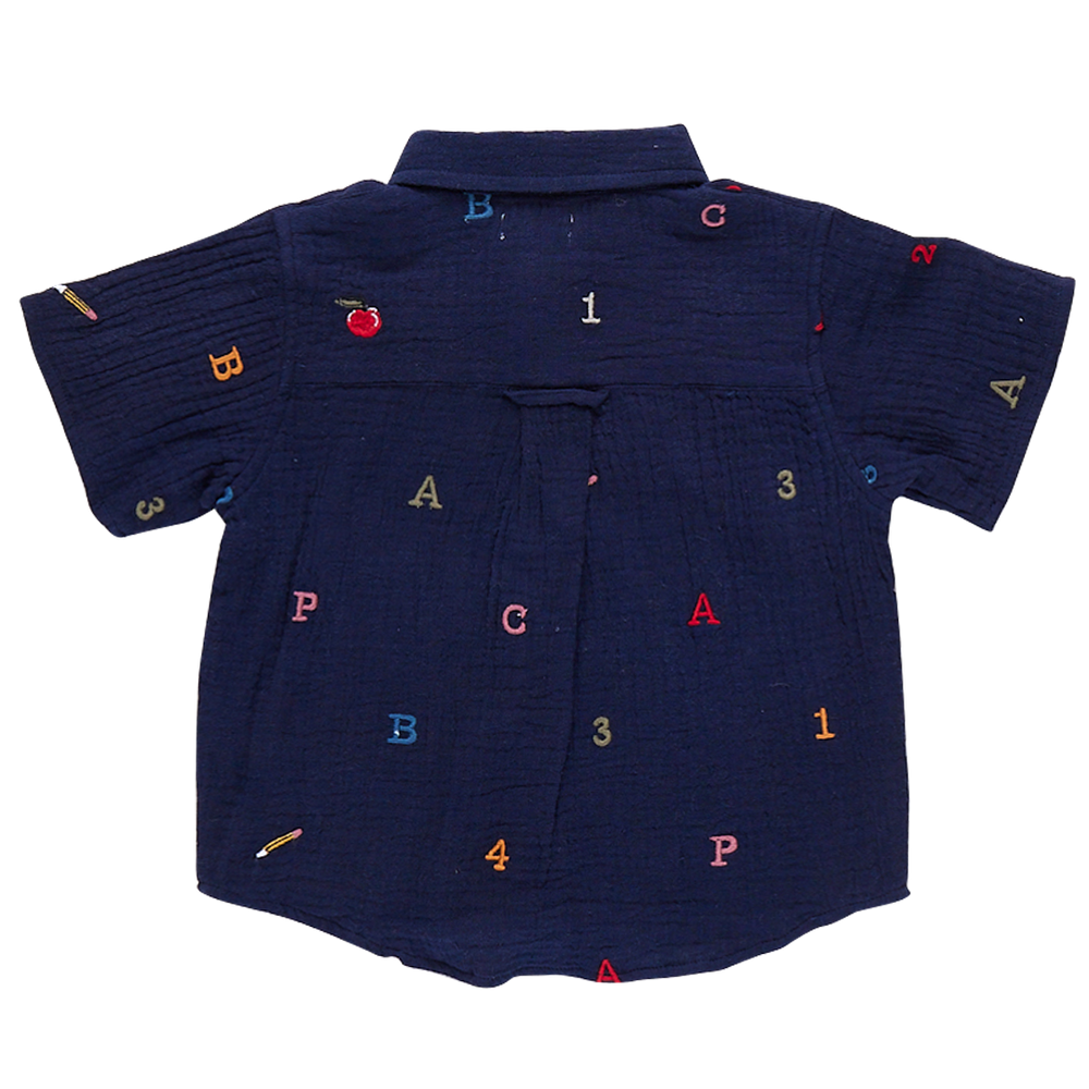 
            
                Load image into Gallery viewer, Pink Chicken - Boys Jack Shirt - Alphabet Embroidery
            
        