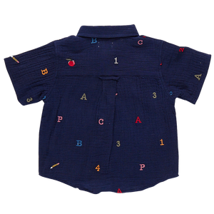Pink Chicken - Boys Jack Shirt - Alphabet Embroidery