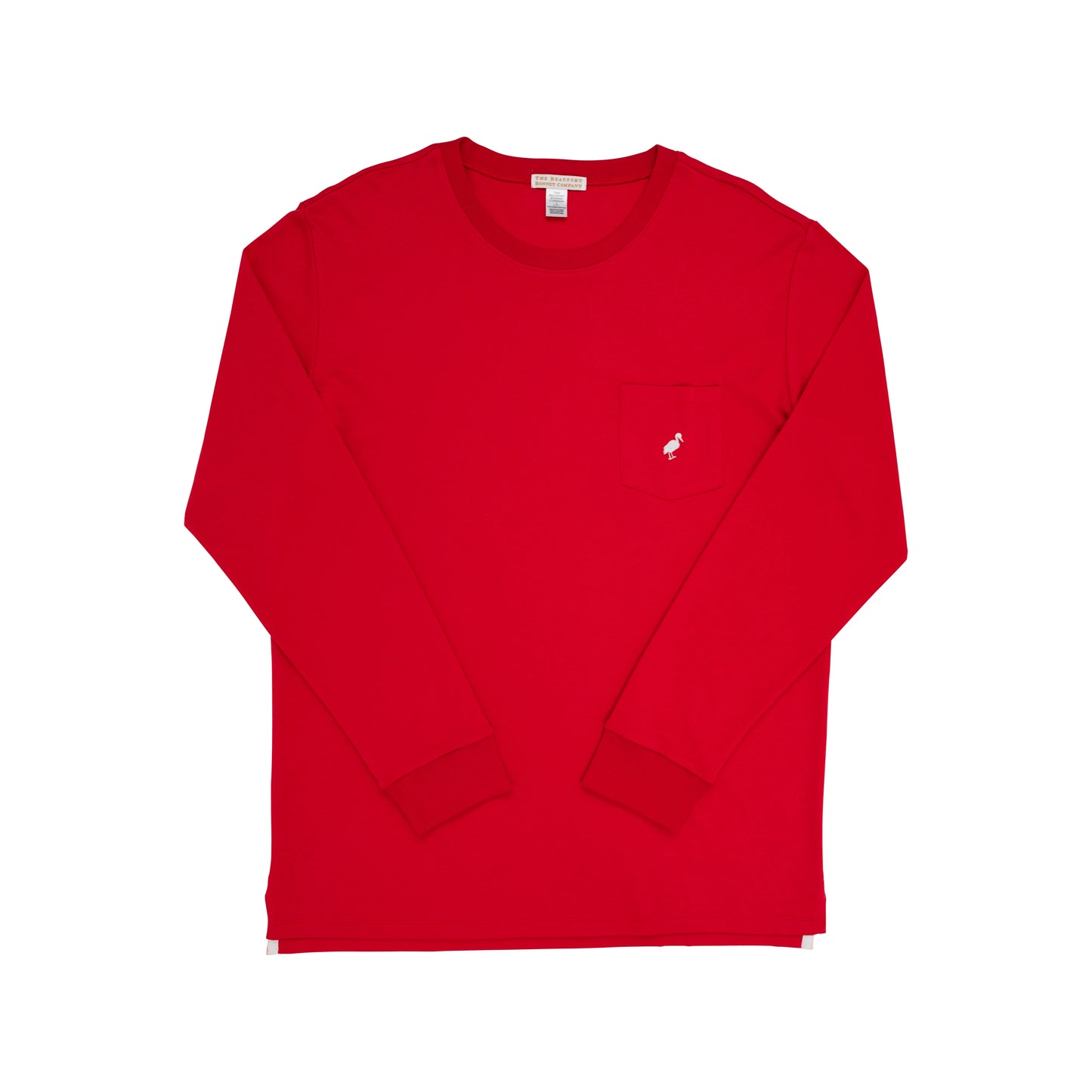 The Beaufort Bonnet Company - Men's Long Sleeve Carter Crewneck - Richmond Red/Worth Avenue White