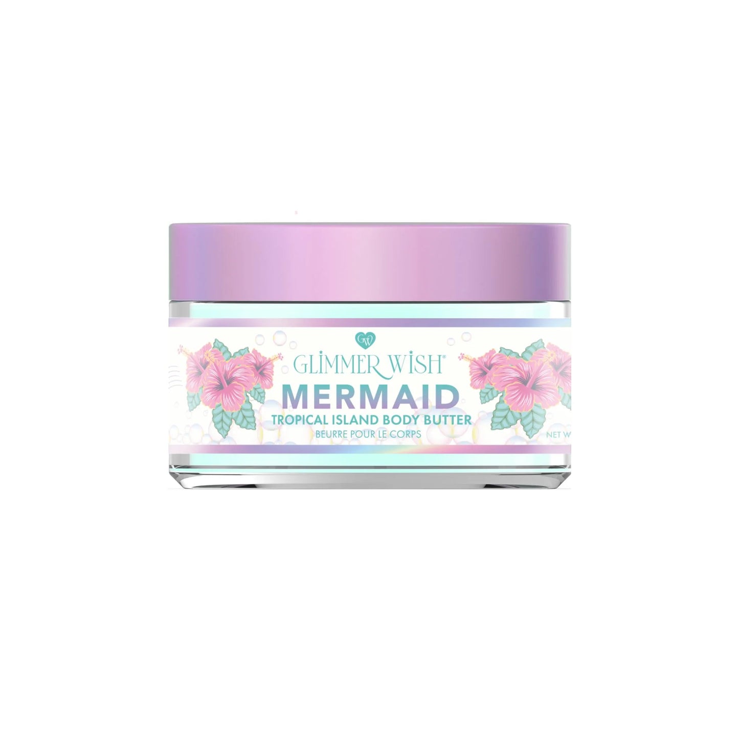Mermaid-themed whipped body butter in a jar, featuring shimmering, ocean-inspired packaging from Sweet E's Children's Boutique.