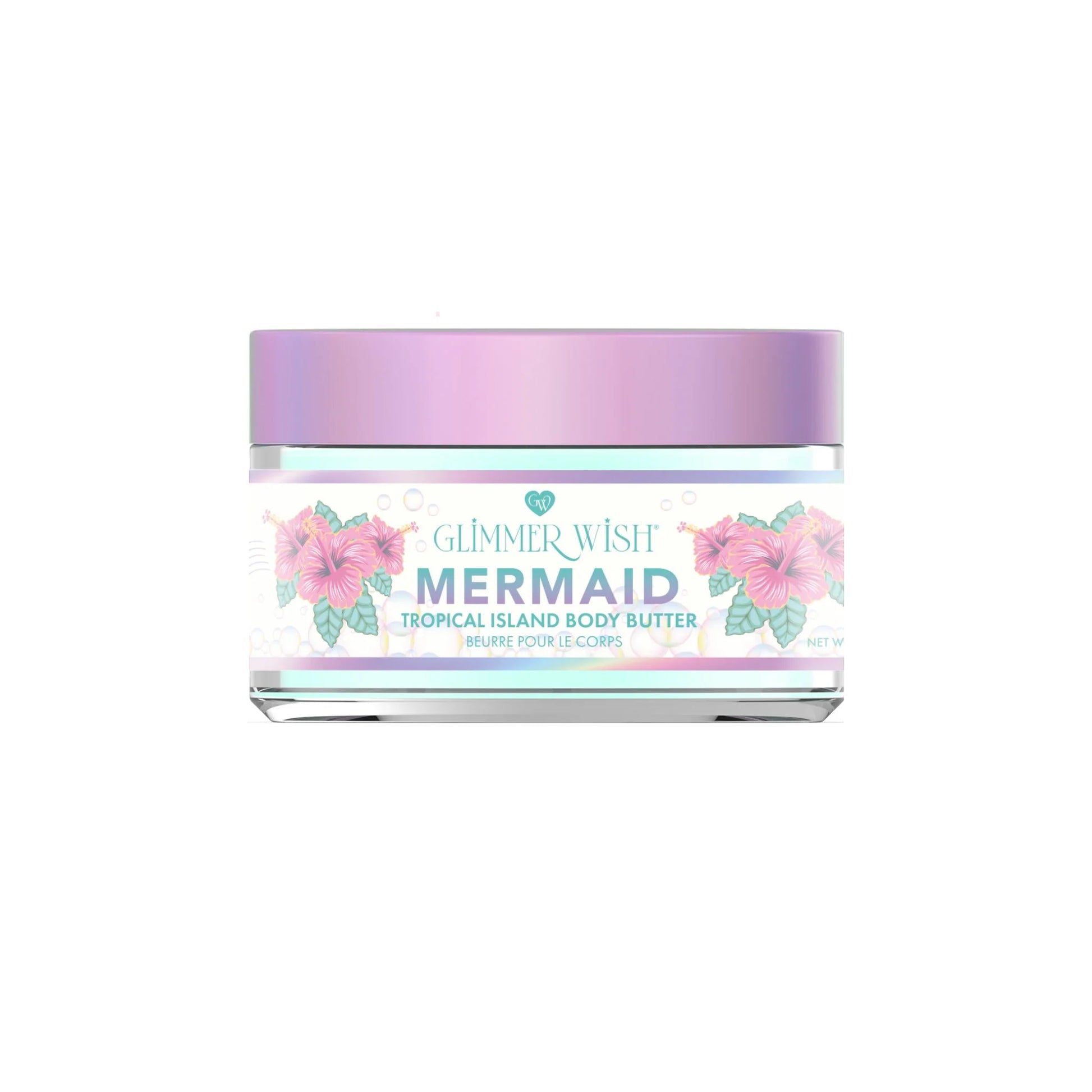 Mermaid-themed whipped body butter in a jar, featuring shimmering, ocean-inspired packaging from Sweet E's Children's Boutique.