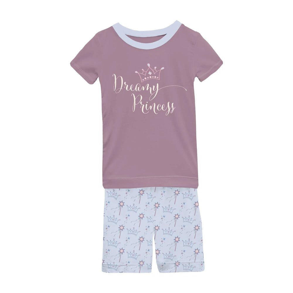 Kickee Pants - Short Sleeve Graphic Tee Pajama Set with Shorts in Dew Magical Princess
