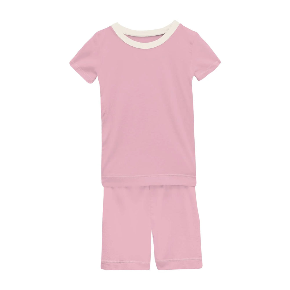 Kicked Pants - Short Sleeve Pajama Set with Shorts in Cake Pop with Natural