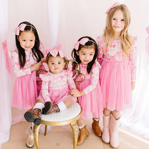 Sweet Wink - Coquette Bow Long Sleeve Tutu Dress