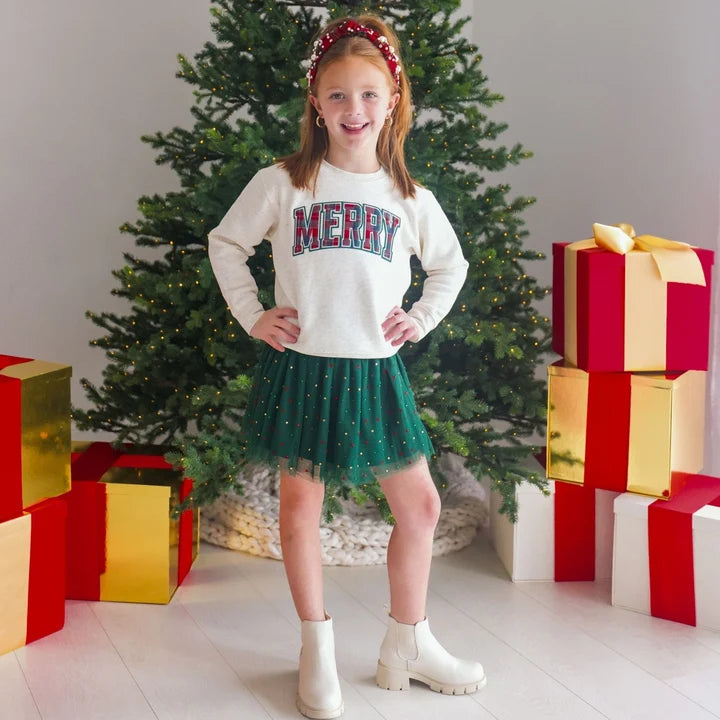 Emerald Rhinestone Christmas Tutu Skirt
