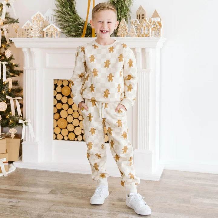 Gingerbread Christmas Checkered Sweatshirt