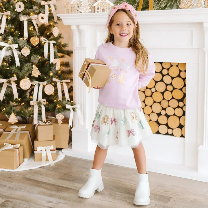 Gingerbread Sequin Christmas Tutu Skirt