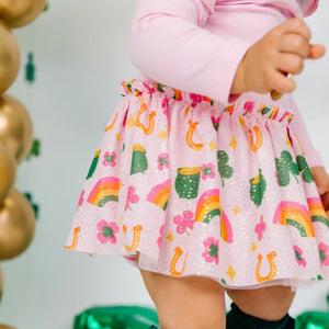 Sweet Wink - Lucky Doodle St. Patrick's Day Long Sleeve Tutu Bodysuit