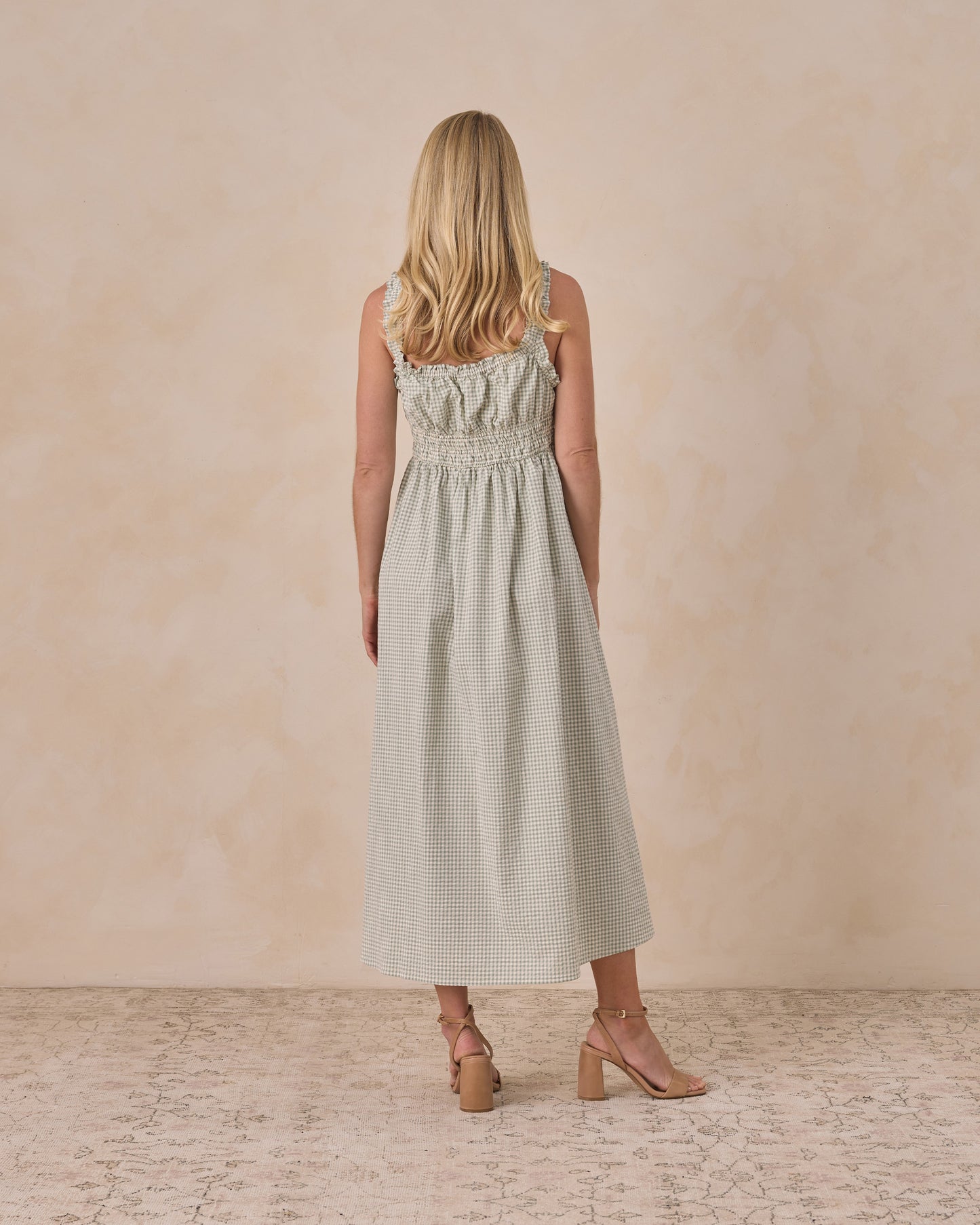 Women's Eucalyptus Check Jane Dress by Noralee, featuring a stylish check pattern, feminine silhouette, and comfortable fabric.