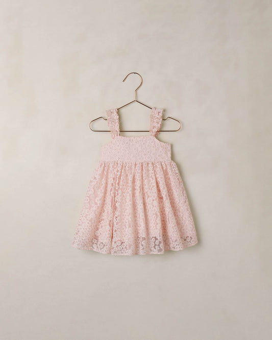 Noralee Cotton Candy Mara Dress in soft pastel pink with flowing fabric and delicate details, perfect for casual or special occasions.