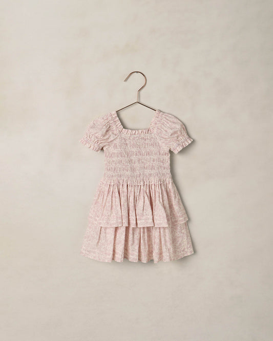 Ivory Lavender Floral Cosette Dress by Noralee, featuring a lightweight fabric with a floral pattern and elegant design.