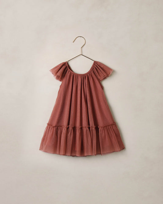 Noralee Spice Edie Dress in vibrant red with floral pattern, sleeveless design, and fitted silhouette.