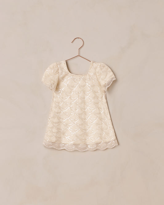 Silver Metallic Daisy Dress