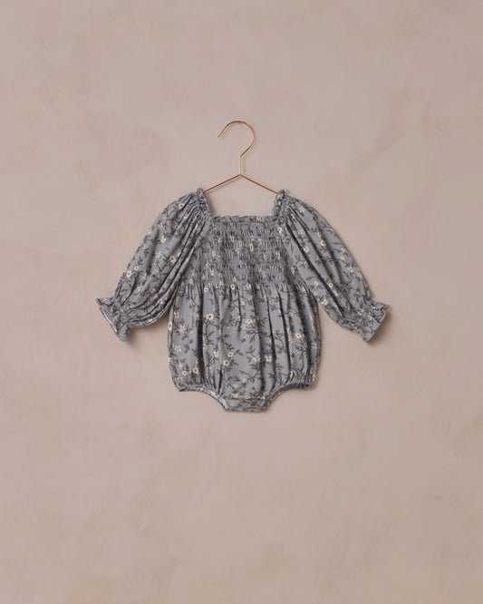 French Blue Floral Autumn Romper