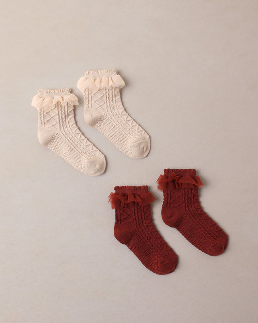Pearl,Ruby Ruffle Socks