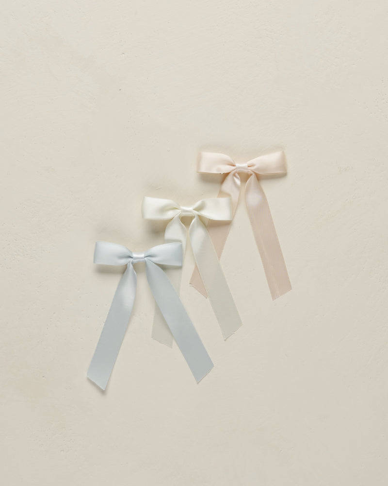 Noralee - Blush,Ivory,Powder Blue Satin Ribbon Bow