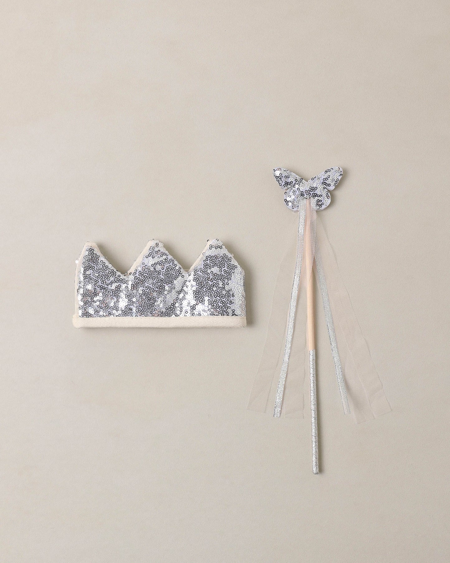 Silver Sequin Crown + Wand