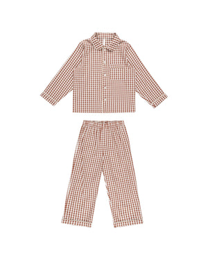 Rylee & Cru - Brick Gingham LS Pajama Set