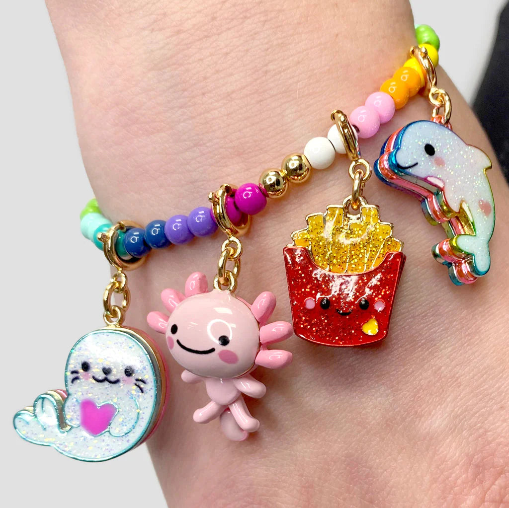 Charm It! -  Gold Swivel Axolotl  Charm