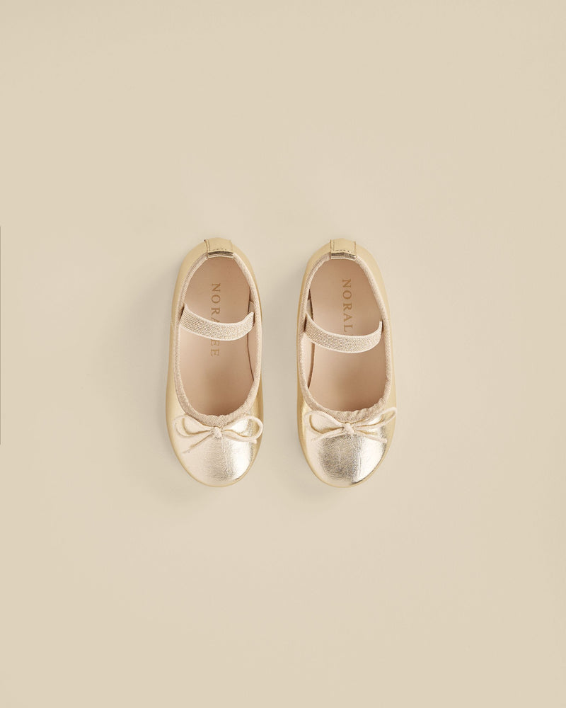 Noralee - Metallic Ecru Ballet Flats