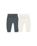 Quincy Mae - Indigo & Ivory Baby Pant Set