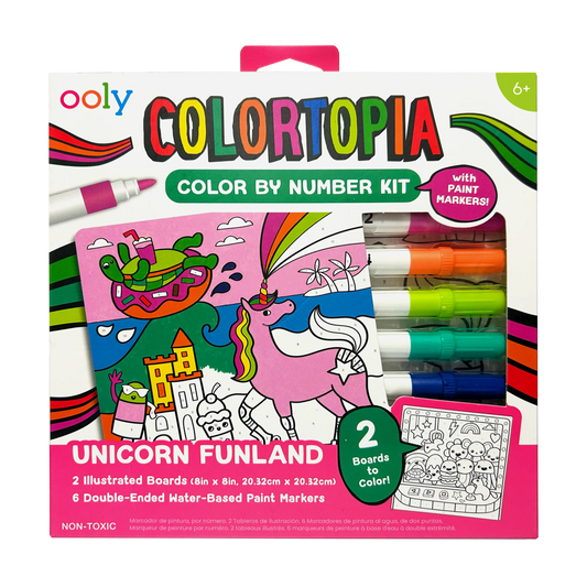 Ooly - Colortopia Color By Number Paint Marker Kit - Unicorn Funland