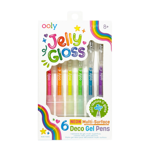 Ooly - Jelly Gloss Neon Multi-Surface Deco Gel Pens - Set of 6