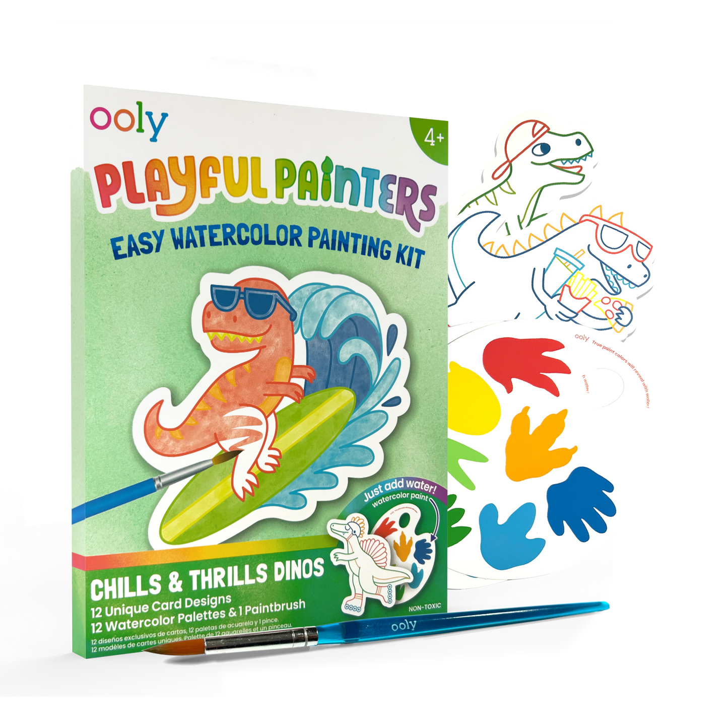 Playful Painters Easy Watercolor Painting Kit - Chills & Thrills Dinos