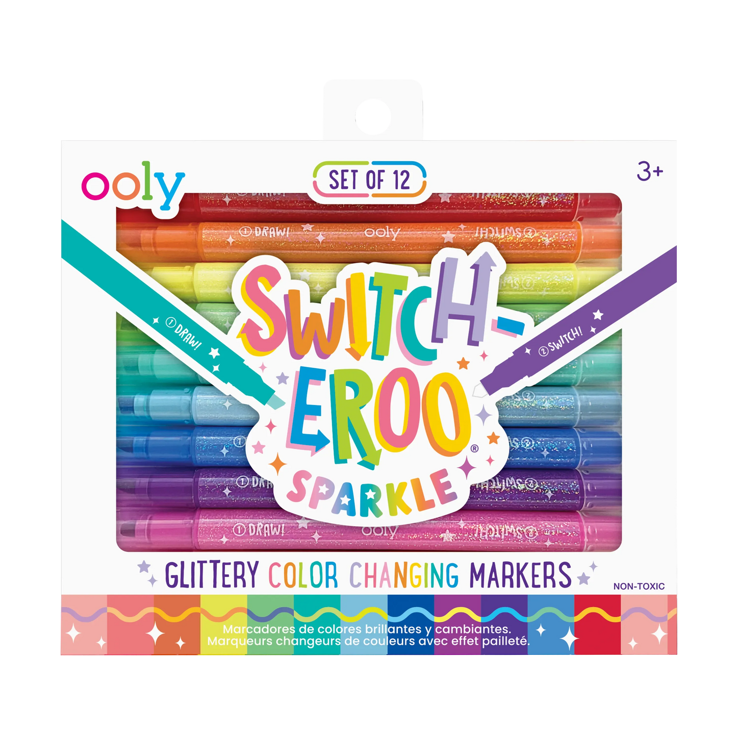 Ooly - Switch-Eroo Sparkle Glittery Color Changing Markers - Set of 12