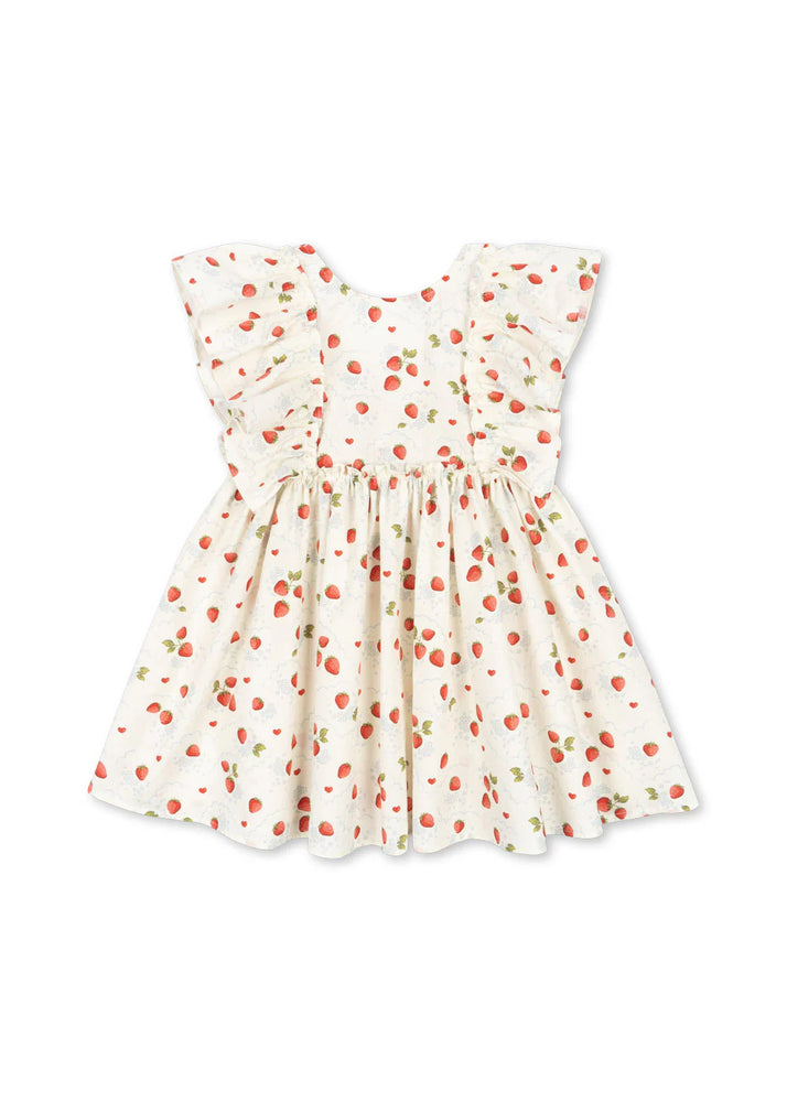 Konges Slojd - Evia Bow Dress Gots Strawberries