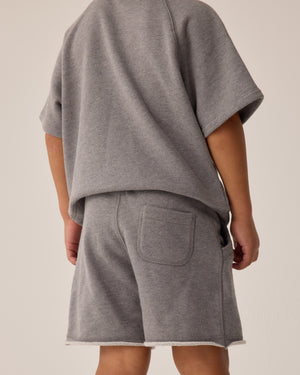 Rylee & Cru - Short Sleeve Sweatshirt || Heathered Grey