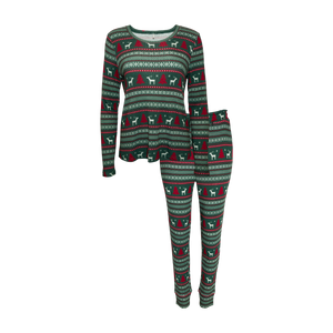 Posh Peanut - Holiday Fair Isle - Women's Top and Jogger Set