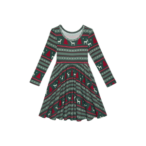 Posh Peanut - Holiday Fair Isle - Twirl Dress