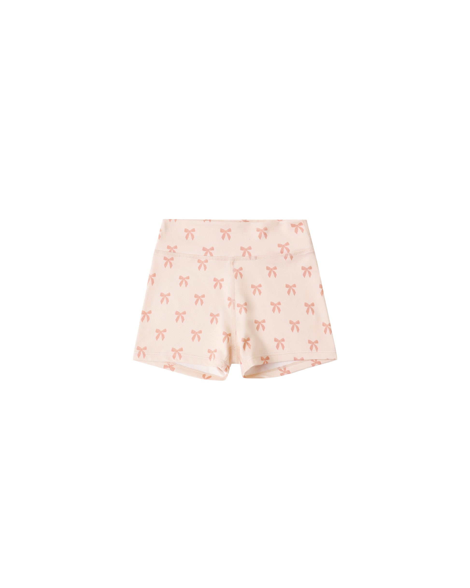 Pink Rylee & Cru Bows Shortie Short for babies, soft fabric with adorable bow details, perfect for warm weather and casual wear.