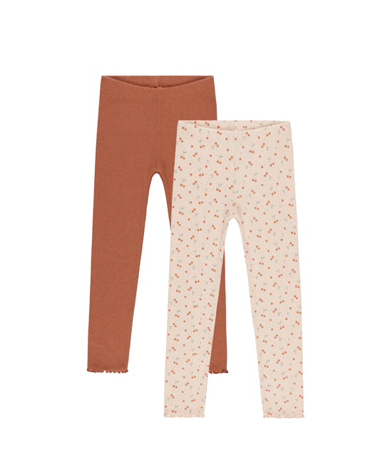 Rylee & Cru - Cherries & Poppy Ribbed Legging Set