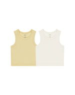 Rylee & Cru - Ribbed Tank Set || Yellow, Ivory