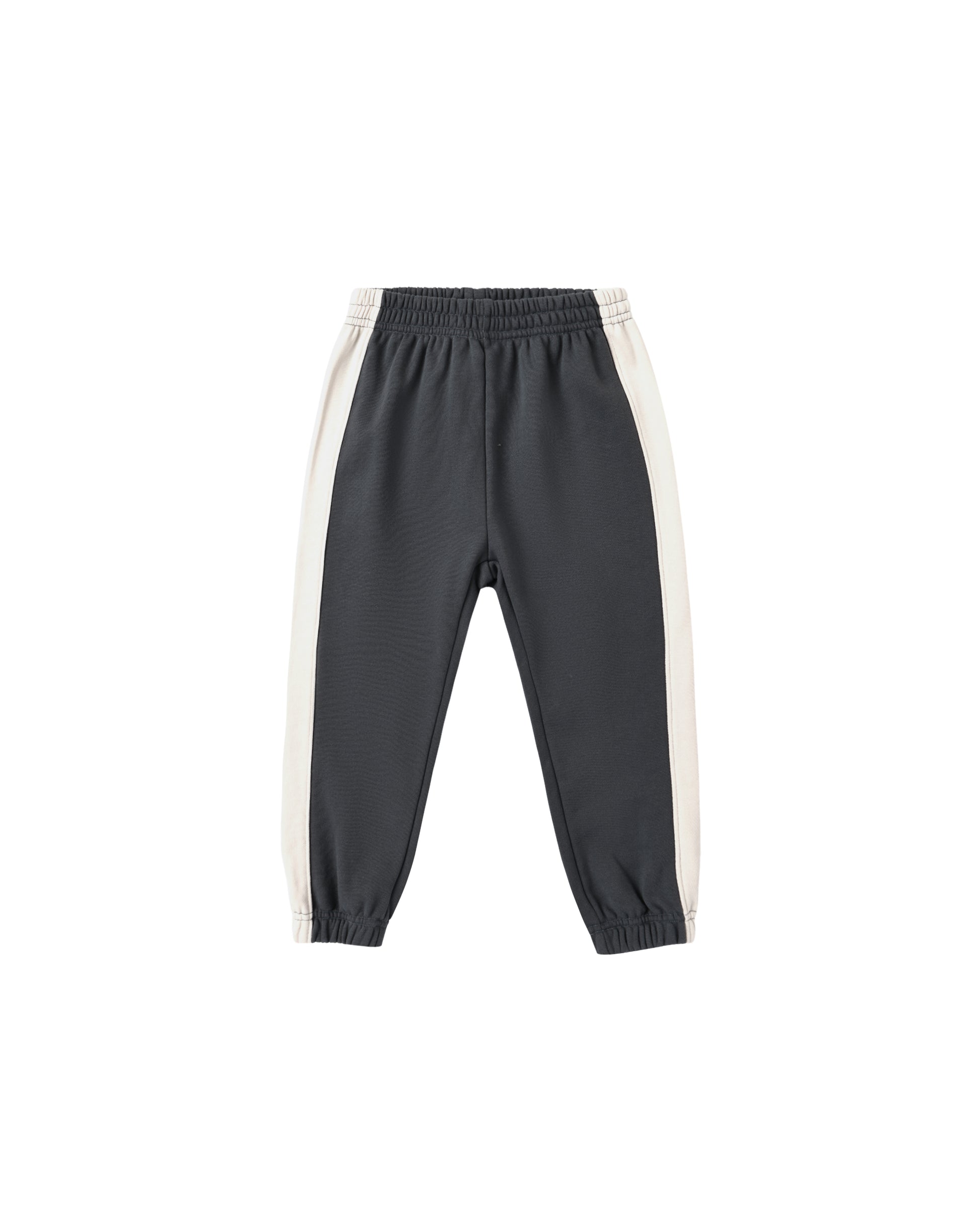 Rylee & Cru Midnight Paneled Sweatpant showing dark gray fabric with stylish paneling and relaxed fit for comfortable wear.