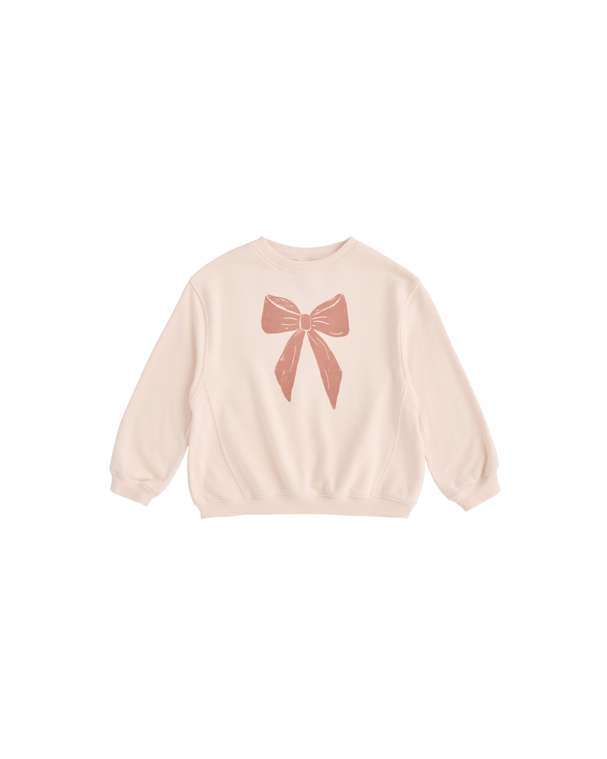 Pink Bow Racer Sweatshirt by Rylee & Cru with a comfortable fit and stylish design, perfect for casual wear.