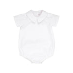 The Beaufort Bonnet Company - White Peter Pan Shirt - Woven Short Sleeve Onesie