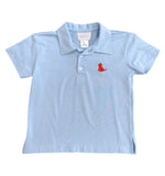 James & Lottie - Light Blue Polo with Red Puppy